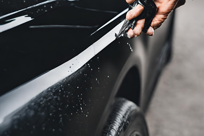 Hiding Scratches With a Black Car Paint Sealant
